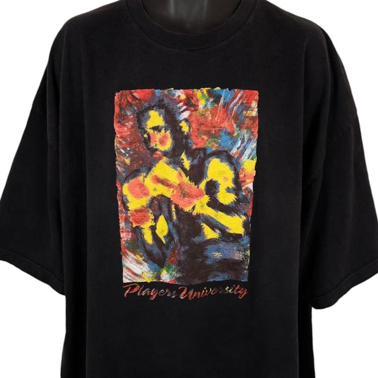 

Vintage Players University T Shirt Mens Size 3XL Black Y2K Kenlo Boxing USA XL