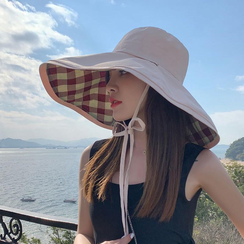 Viney sunscreen hat women's 2025 new autumn and winter sun hat sunscreen UV protection large brim bucket hat