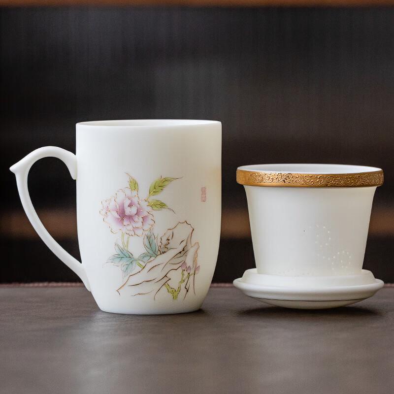 Mutton-Fat Jade Porcelain Tea Infuser Set with Filter