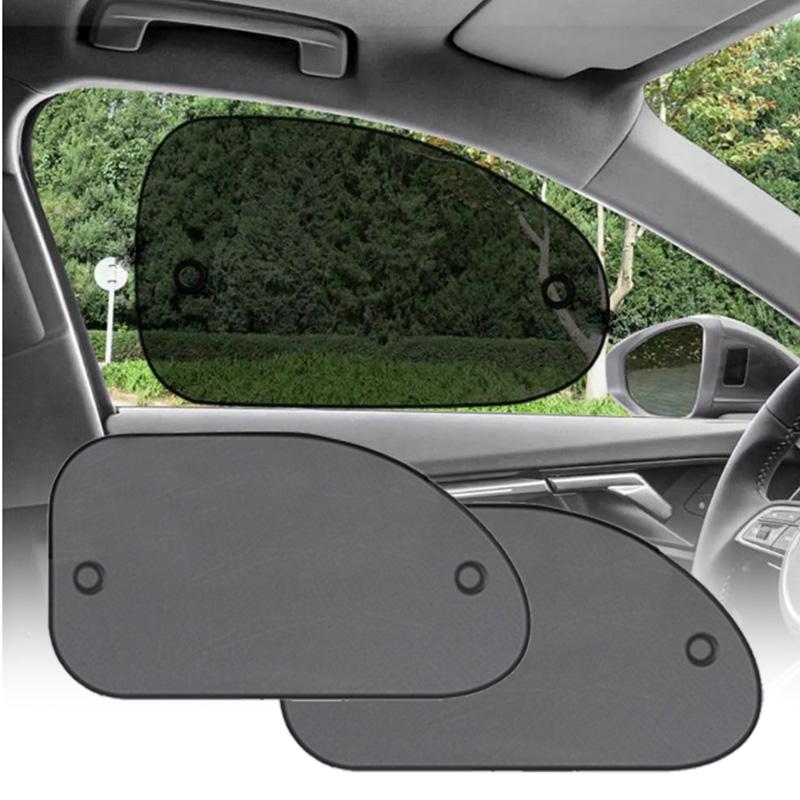 2Pcs Car Side Window Sun Shade Breathable Mesh UV Protection Sun Visor Shield with Suction Cups for Baby Kids Travel Comfort