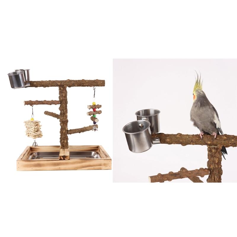 Lovebirds Parrots Cage Perch Stand Bridge Swing Set Climbing Wooden Bridge Training Toy for Pet Bird