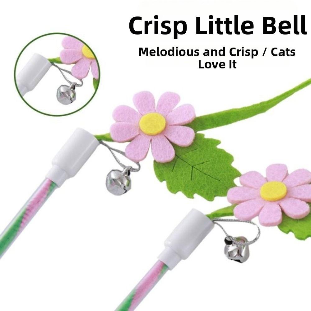 Felt Teaser Cat Wand Flower Leaf Shaped Cat Interactive Toy Cat Teaser Rod Interactive Playing