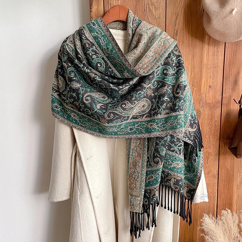 Eșarfă poncho de iarnă de marcă de lux de modă femei șal mare Pashmina Hijab Foulard Echarpe Design doamnă furată eșarfe pentru cap