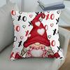 Valentine's Day Pillow Covers Red Buffalo Plaid Gnomes Design Machine Washable Festive Home Decoration Single-sided Printing Pillowcases