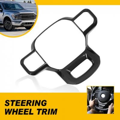 Fit Ford F150  22-2025 Carbon Fiber Steering Wheel Decoration Cover Frame EA