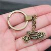 Punk Airplane Gear Steampunk Themed Antique Bronze Metal Keychain with 30mm Ring for Boys Bag Charm
