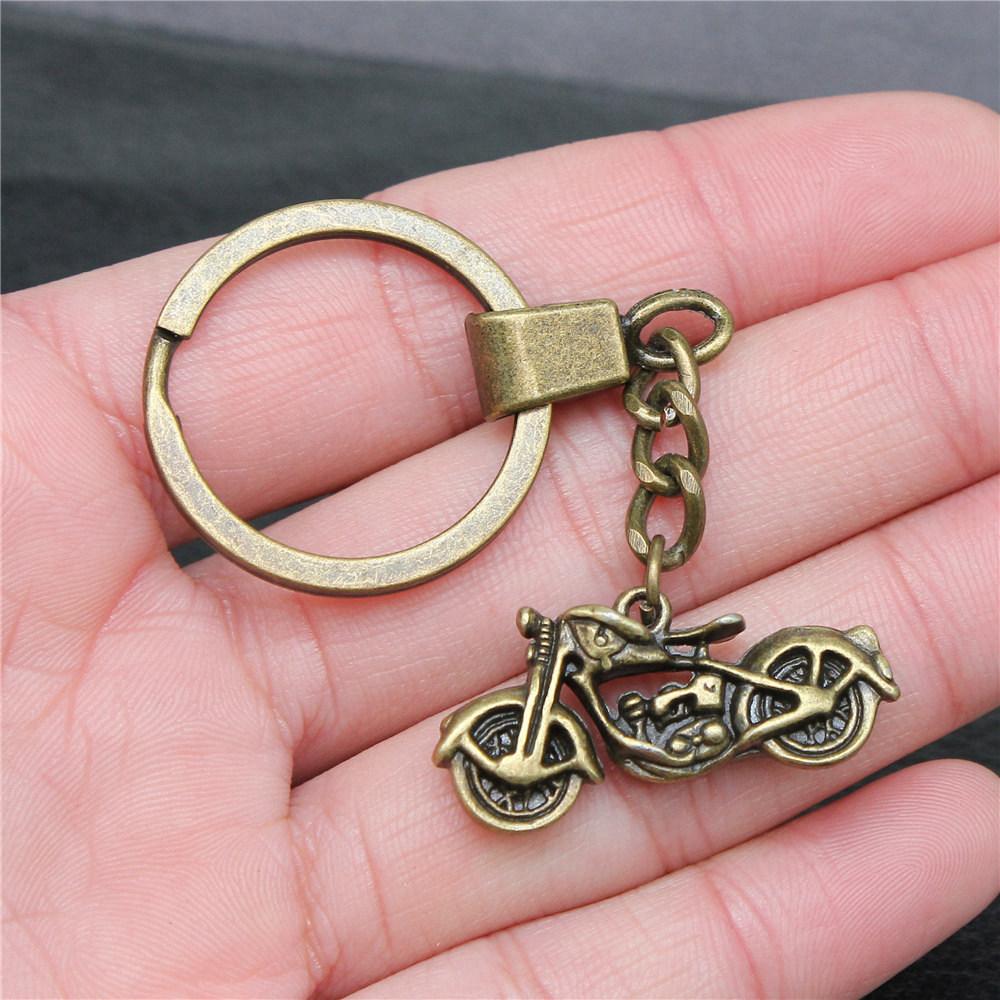Punk Airplane Gear Steampunk Themed Antique Bronze Metal Keychain with 30mm Ring for Boys Bag Charm