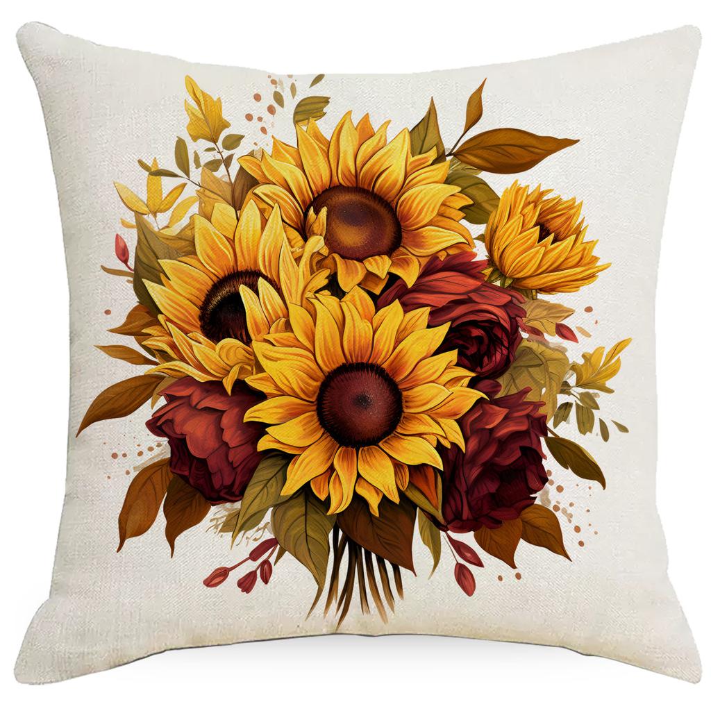 New Farmhouse Retro Sunflower Pillow Case Home Sofa Cushion Pillow Case