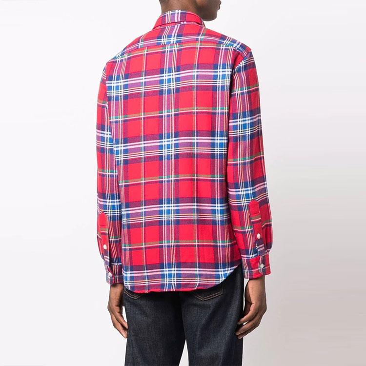 Polo Ralph Lauren Plaid Casual Long Sleeve Shirt Men Shirts Red 710849778-002