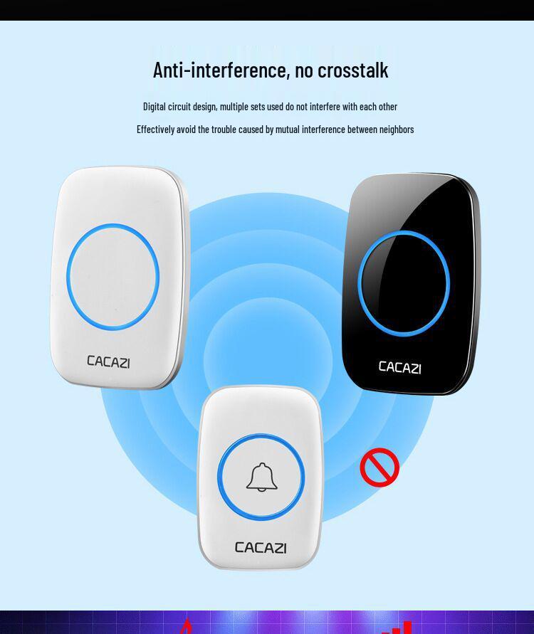 A10 Wireless Long-Range Home Doorbell with Multiple Call Bells and Elderly Pager, Compatible with EU, US, and UK Standards.
