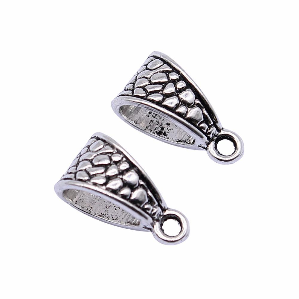 Antique Twisted Pattern Bail Connectors For Charm Attachments Craft Jewelry Accessories