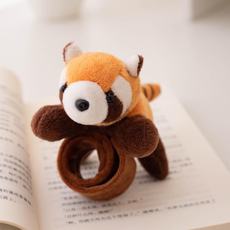 Adorable Panda Plush Wrist Rattle Toy Cute Raccoon Keychain Refrigerator Magnet