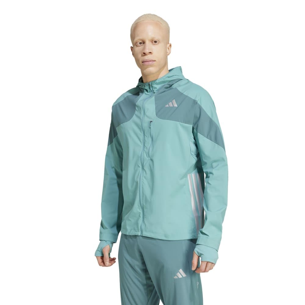 Adidas Adizero Running Powder Teal Size M Jacket, KUK41, Men's (JD0291),