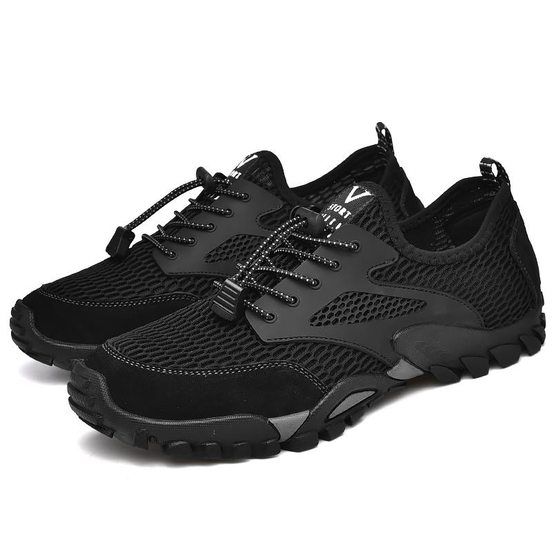 Men's Breathable Outdoor Hiking Shoes Lightweight Casual Shoes For Men Anti-Slip Simple Low-Top Men's Shoes Plus Size 46