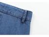 Women's Early Autumn Denim Set: Turn-Down Collar Tie-Waist Shirt & Draping Wide-Leg Pants