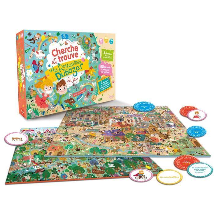 Jeu de société auzou cherche et trouve au royaume dubazar multicolore