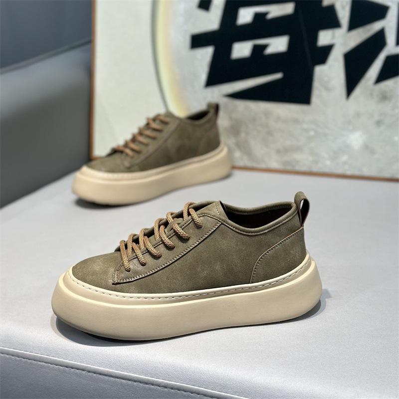 Spring new low-top leather surface light and comfortable casual soft-soled lace-up shoes jw