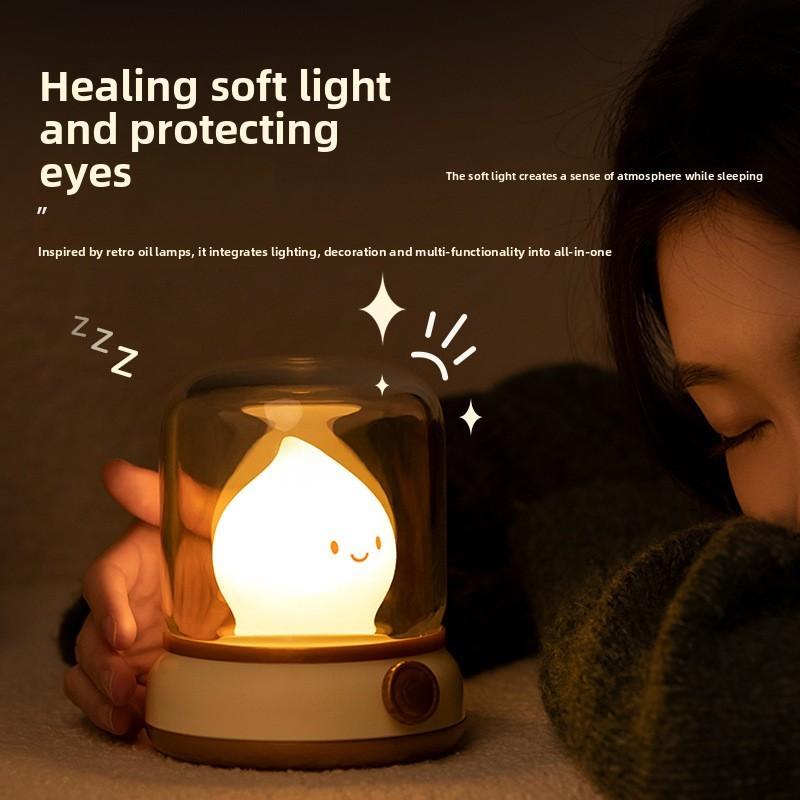With Night Lamp Flame Shape Cartoon Decorative Led Light Usb Charging Kids Gift