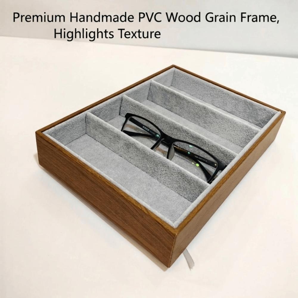 4-Fächer Brillen-Aufbewahrungsständer Display Optisches Display-Gehäuse Brillen-Aufbewahrungsbox Store Display