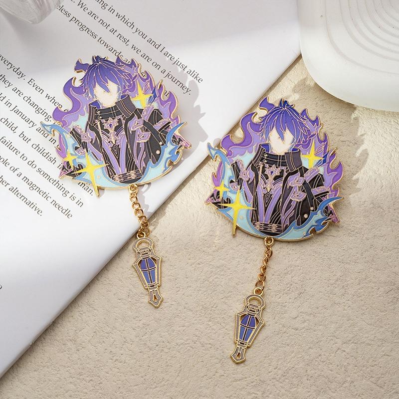 Genshin Impact Brooch Flins Pin Cyrene Brooch Accessories Cosplay Decorations Party Favors Anime Figure Brooch Gifts