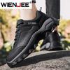 Men's Anti-Skid Hiking Shoes Breathable Lace Up Trekking Male Wear-resistant Outdoor Climbing Sneakers