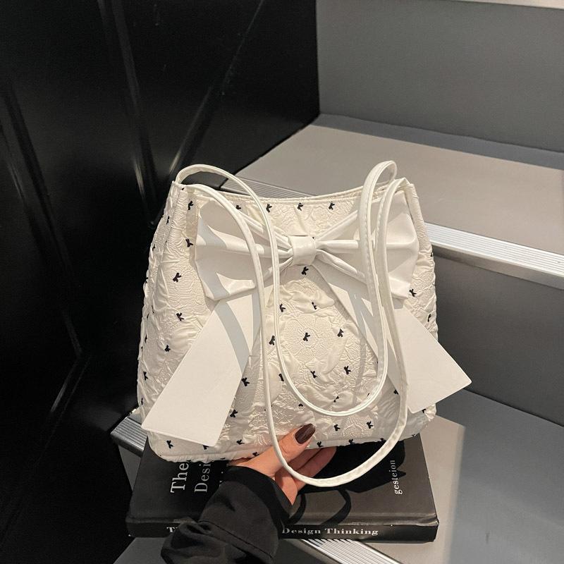 Large Capacity Trendy Bow New Fashion Polka Dot Tote Single Shoulder Underarm Women's Bag Commuting