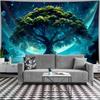 2D Enchanted Forest Tree Tapestry Cosmic Starry Background Cloth