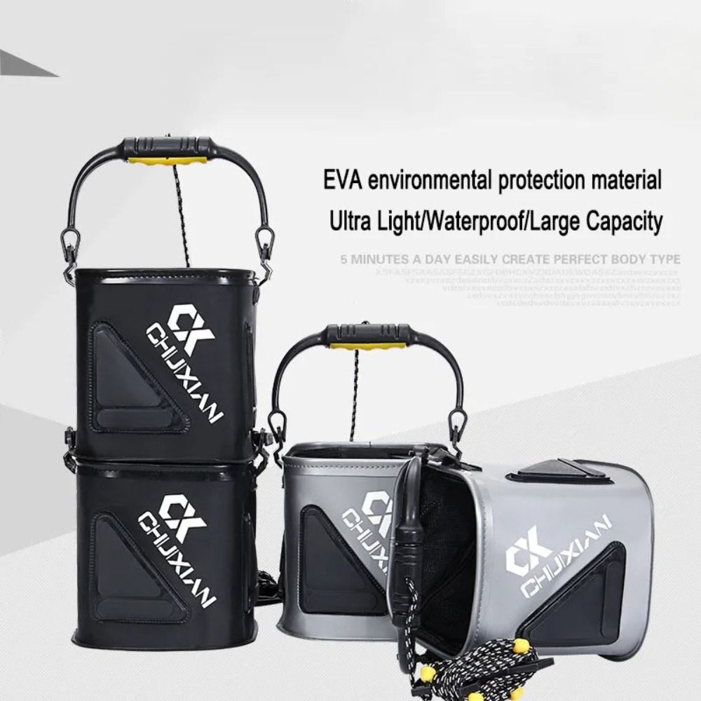 Foldable Fishing Bucket EVA Thick Fishing Bait Bucket Portable Live Fish Bucket  Bait Container