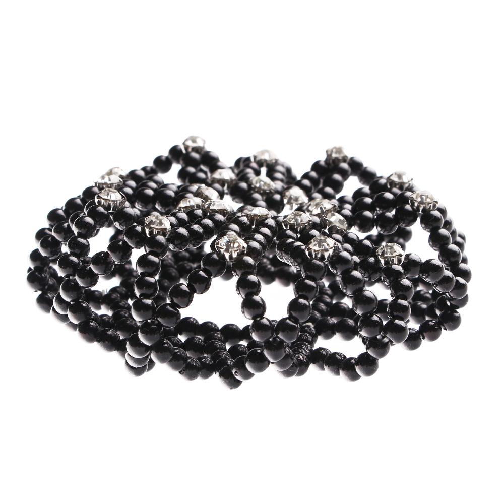 Furling Women Handmade Balle Dancing Crystal Snood Bun Net Pearl Hair Nets Headwear Hair Bun