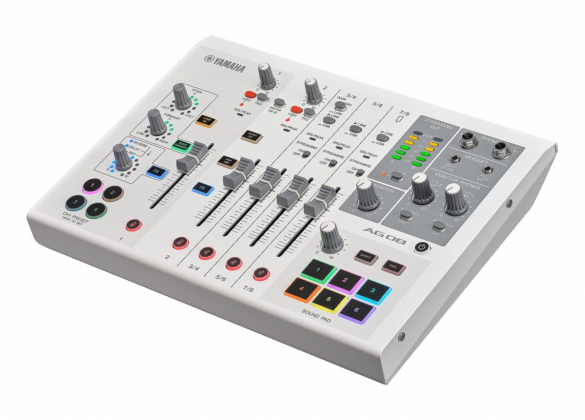 

YAMAHA Live Streaming Mixer Live Distribution 8 Channel Voice Changer White AG08 W Вбудований білий