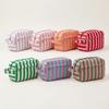 Zipper Striped Makeup Bag Lightweight Cosmetic Pouch Ideal Gift Storage Bag Business Trip