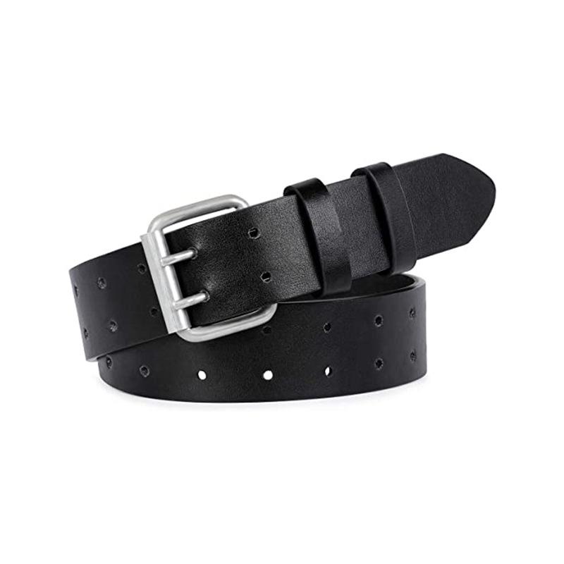Men's Classic Retro Punk Double Hole Cowhide Belt