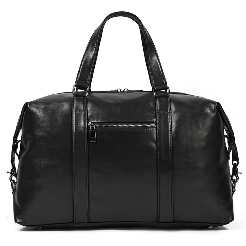 Leather Men'S Travel Bag Short Business Trip Business Hand Luggage Bag Large Capacity Leisure Fitness Bag Messenger Bag