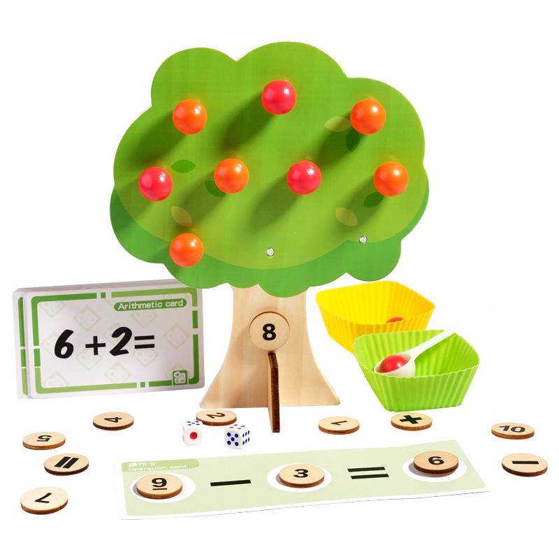 Kids' Arithmetic Apple Tree Building Blocks - Educational Game for Boys & Girls