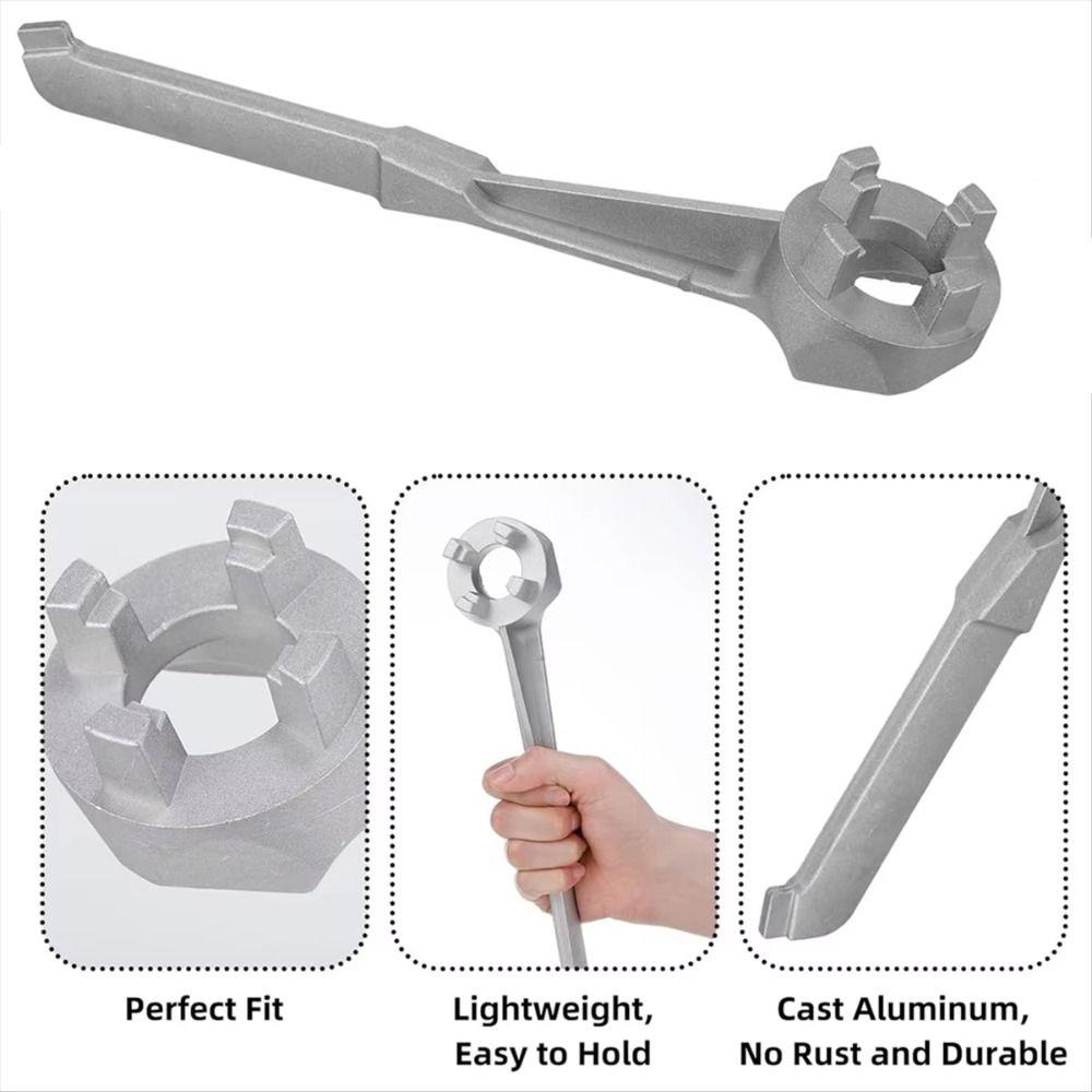 Barrel Drum Aluminum Bung Wrench Sturdy Practical Drum Wrench Multipurpose Drum Cap Wrench 2 and 3/4 Inch Bung Caps