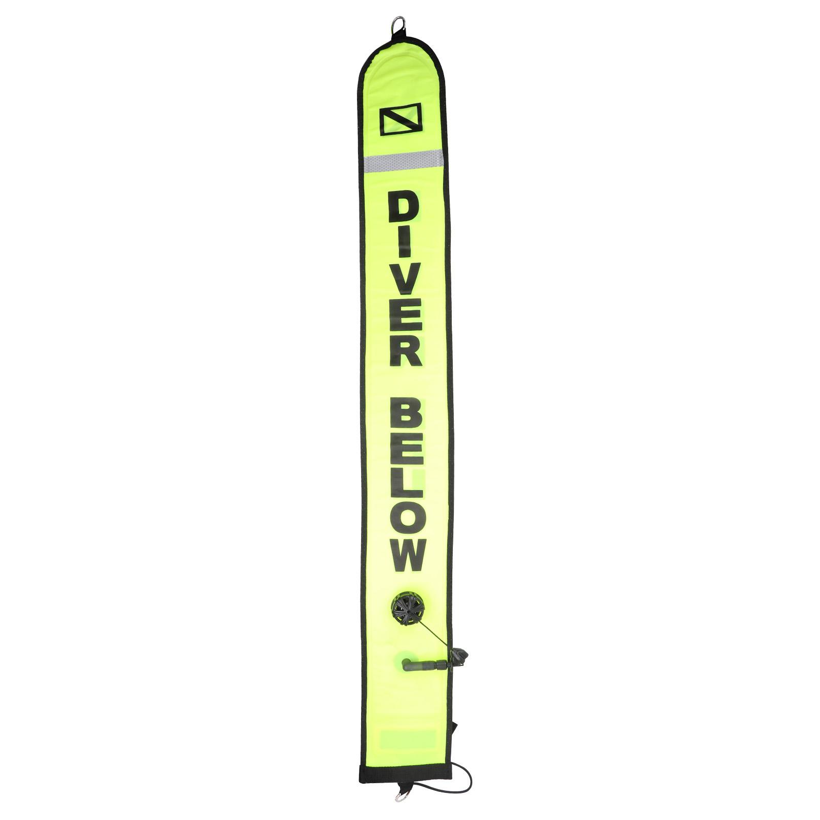 High Visible Inflatable Scuba Diving SMB Surface Signal Marker Buoy(Fluorescence Green, 1.2m)