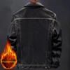 Men's Plus Size Denim Jacket Coat with Velvet Lining for Autumn and Winter