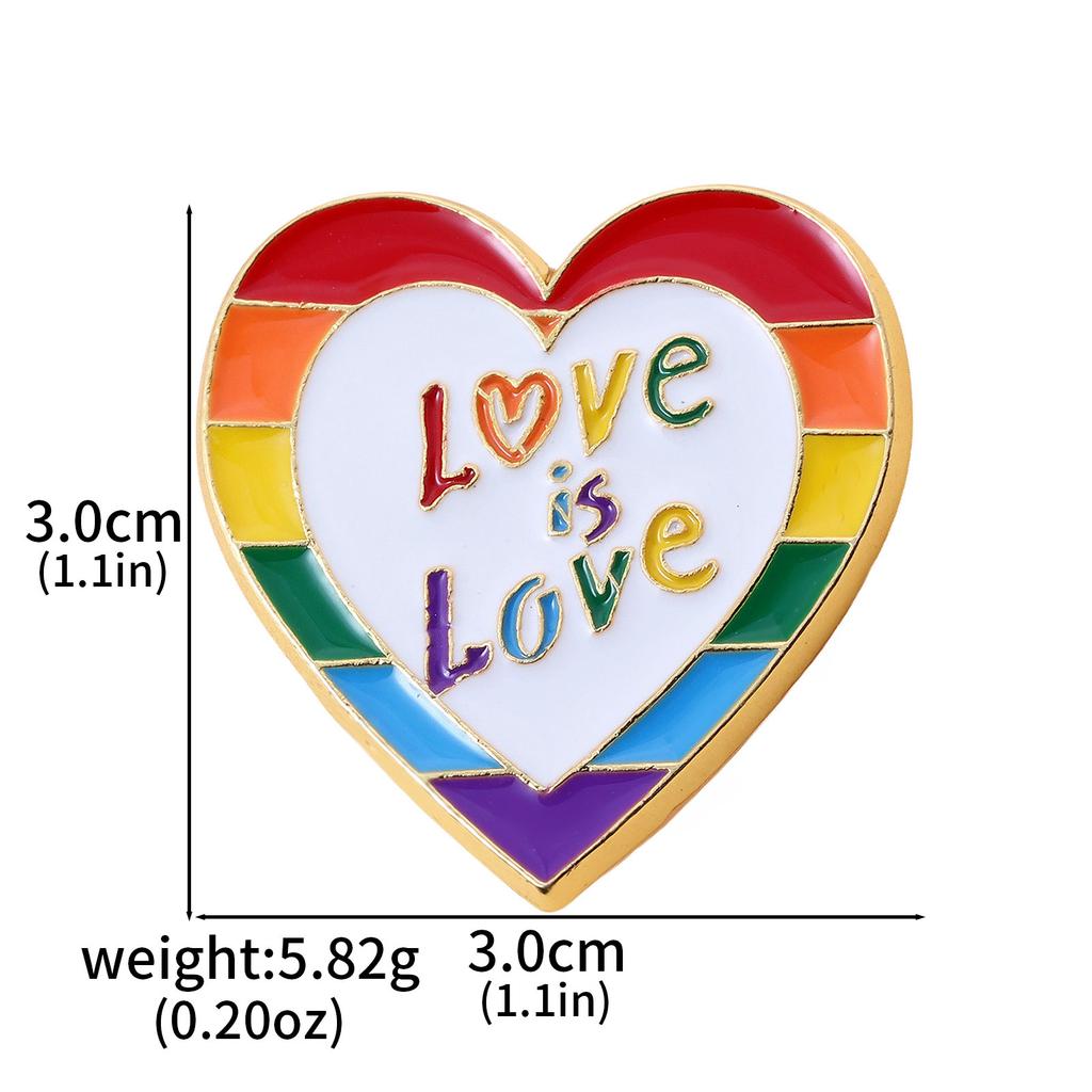 LGBT Pride Rainbow Heart Enamel Pins Brooch LOVE IS LOVE Homosexuality Badge Brooch Clothes Bag Accessories Jewelry Gifts