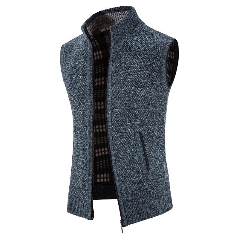 Herren Ärmellose Warmweste mit Stehkragen und Fleece-Futter - Herbst/Winter Jugendmode Gilet