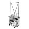 Portable Tennis Hopper Basket Multi Sport Sports Ball Pick Up Hopper with Rolling Casters Iron Frame Easy Grip Handle