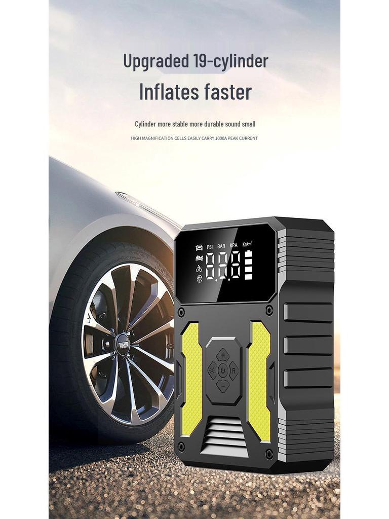 Portable Mini Air Pump & Car Emergency Jump Starter Power Bank