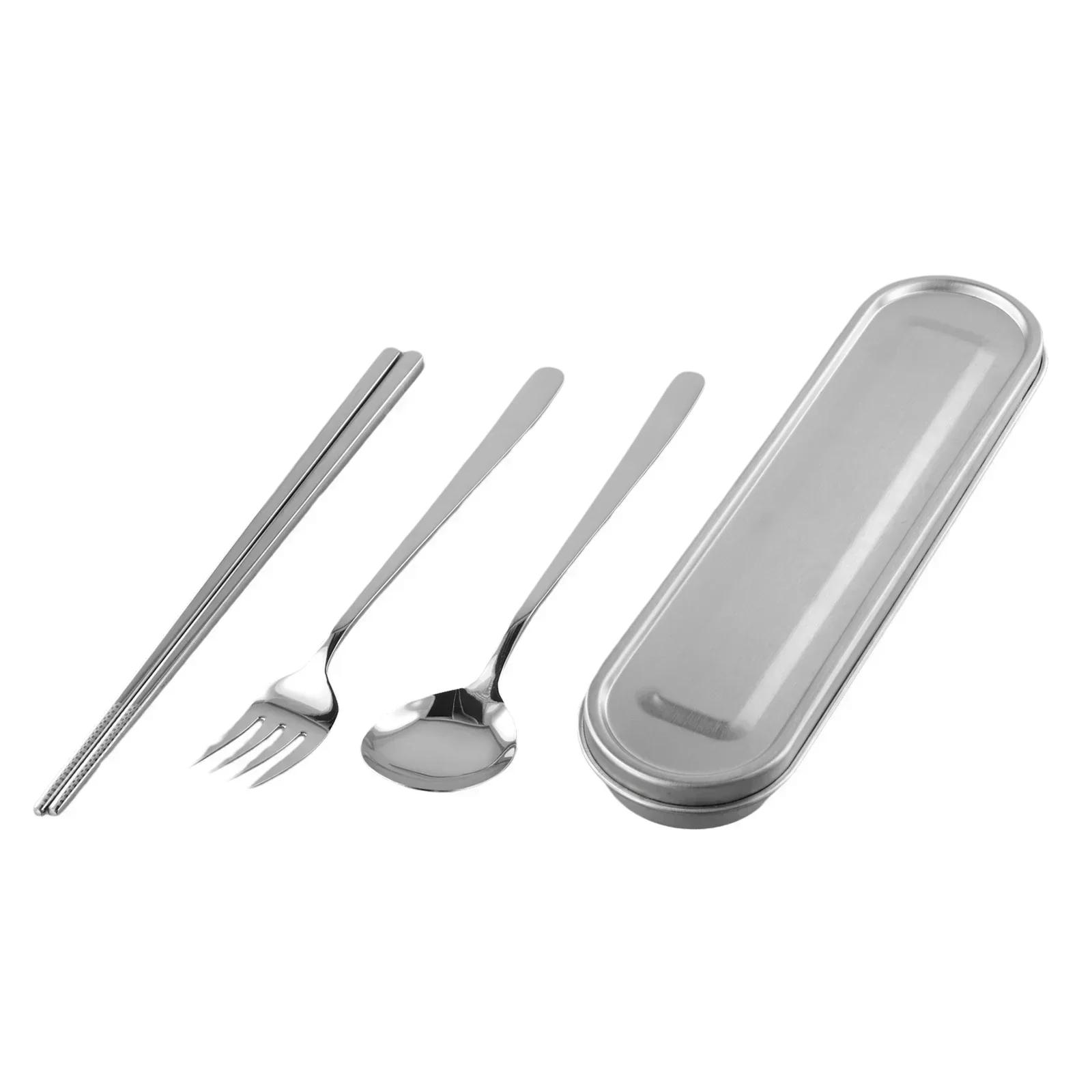 

For Worker Travel Chopsticks Set Fork Spoon Set Lightweight Replacement 1 Set 304 Stainless Steel Accessories Brand New China Mainland