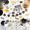 100pcs Graduation Confetti for Table 2025 Large Glitter Black Gold Grad Confetti Graduation Party Table Decorations