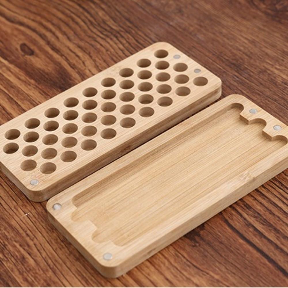 Wood Rectangle Palette Painting Box Empty Box Portable Mini Watercolor Paint Box with Magnetic Lids Handmade