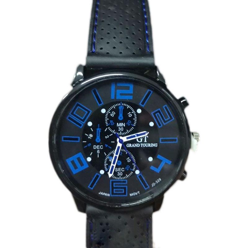 Fashionable Silicone Strap Mechanical Watch For Men Quartz Movement Decorative Design 40.5mm Dial