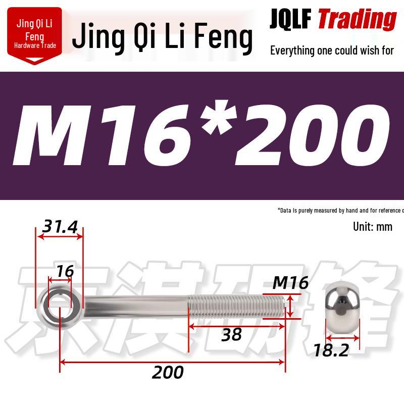 Stainless Steel GB798 Eye Bolt, Full Series M5-M16