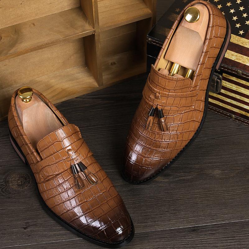 Fashion Luxury Tassel Formal Men's Dress Italian Designer Stylist Wedding Casual Business Patent Leather Loafers Oxfords Shoes for Men