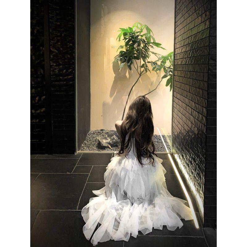 Kumikumi Stylish Mesh Patchwork Vest Dress Women's Summer Temperament Waist-Controlled Pettiskirt A- line Skirt