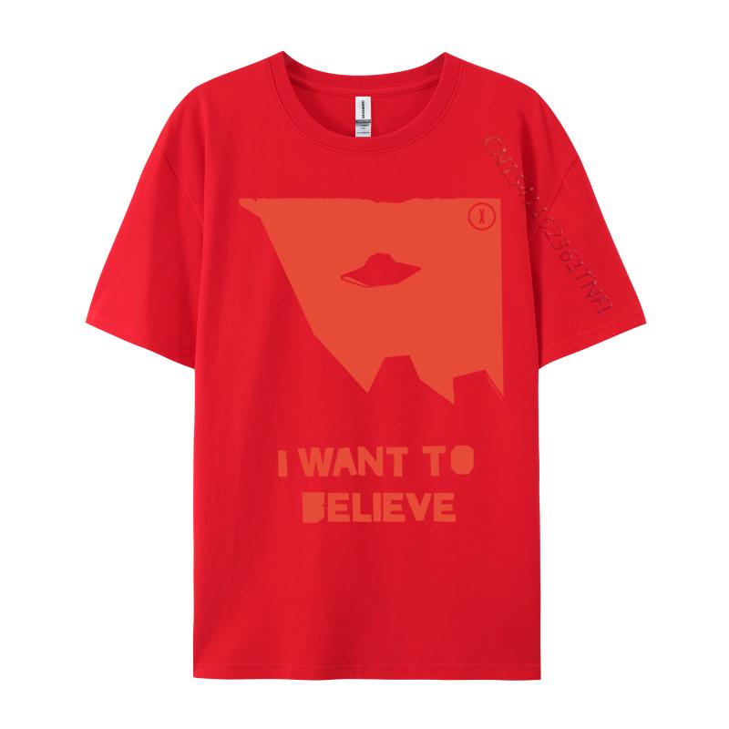 I Want To Believe Ufo Silhouette Big Chest Text Cotton Unisexs T Shirts Party Luxury Designer Tshirts Special T Shirt