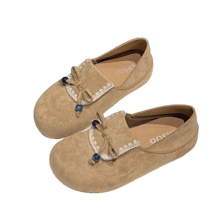 [Yushilai] Retro Boken Shoes Women's 2025 Autumn New Kangaroo Shoes Fashion Temperament Pregnant Women's Casual Shoes